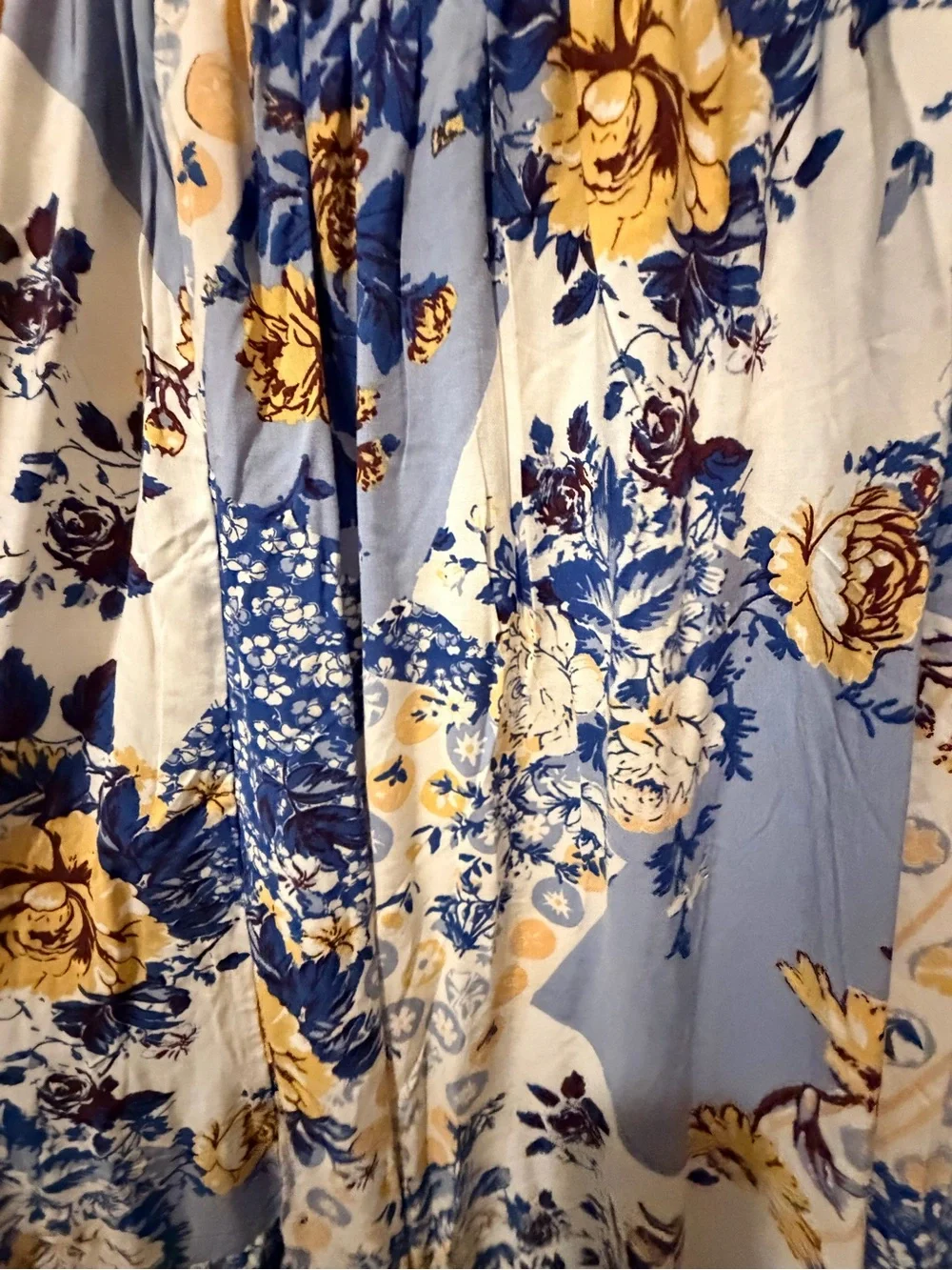 Free People Blue, White & Yellow Floral Maxi Dress